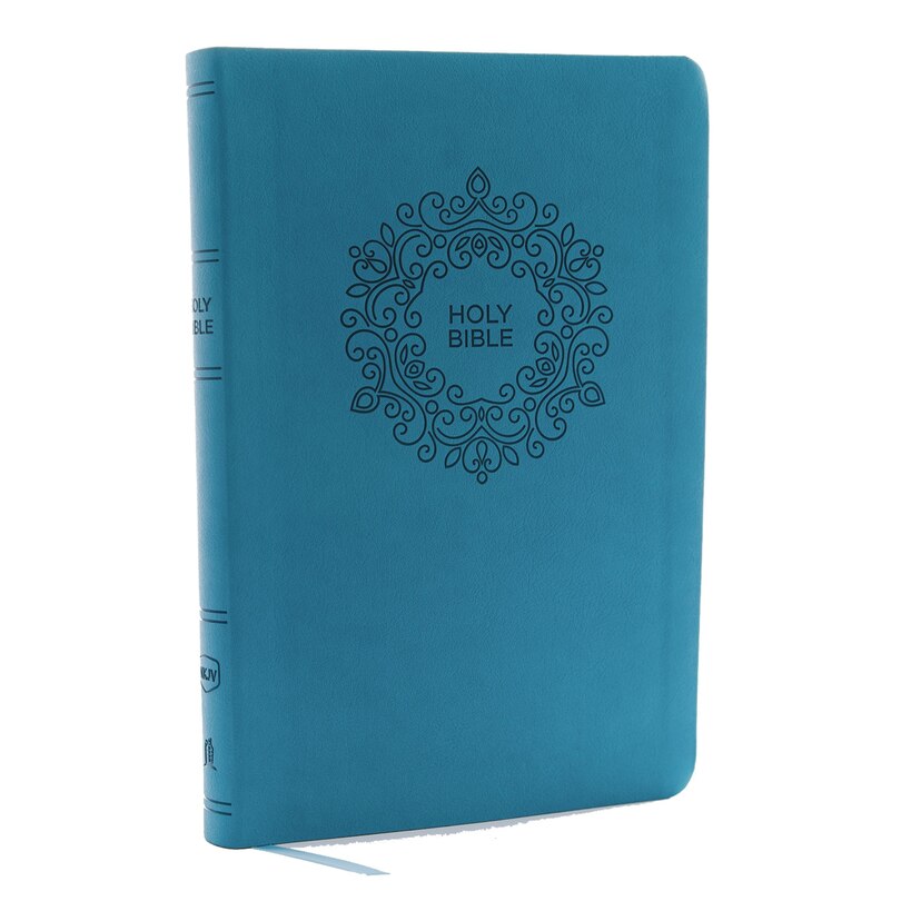 Front cover_NKJV, Value Thinline Bible, Large Print, Turquoise Leathersoft, Red Letter, Comfort Print