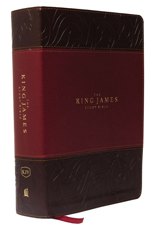 Couverture_Kjv, The King James Study Bible, Leathersoft, Burgundy, Thumb Indexed, Red Letter, Full-color Edition