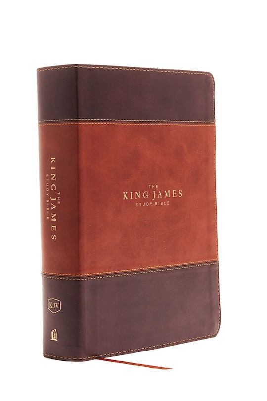 Couverture_Kjv, The King James Study Bible, Leathersoft, Brown, Thumb Indexed, Red Letter, Full-color Edition