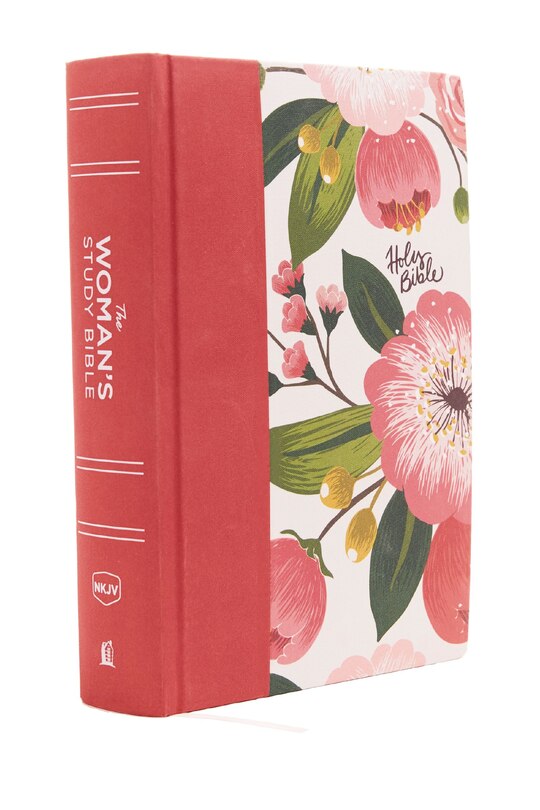 Couverture_NKJV, The Woman's Study Bible, Cloth over Board, Pink Floral, Red Letter, Full-Color Edition