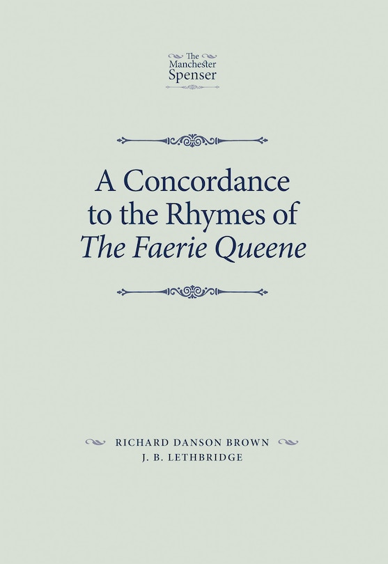 Front cover_A concordance to the rhymes of The Faerie Queene