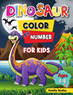 Front cover_Dinosaur Color by Number Activity Book for Kids