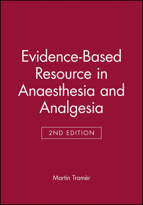 Couverture_Evidence-based Resource in Anaesthesia and Analgesia