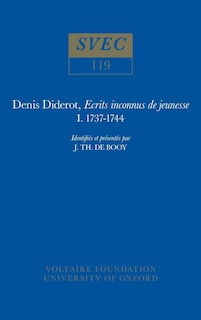 Front cover_Denis Diderot, Ecrits inconnus de jeunesse 1737-1744