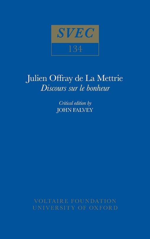 Front cover_Julien Offray de La Mettrie, 'Discours sur le bonheur'