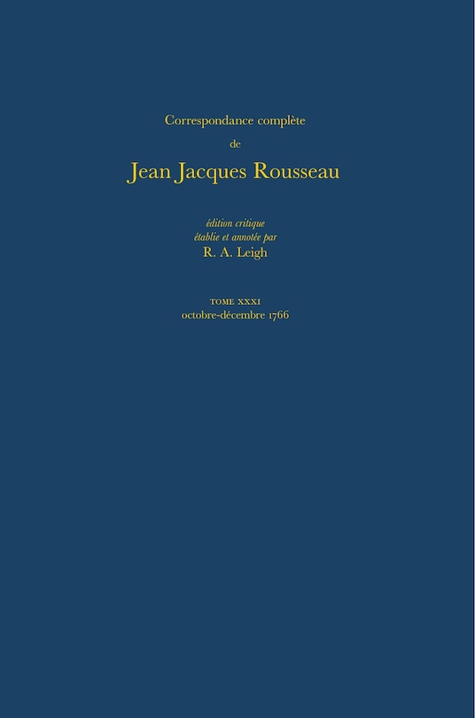 Couverture_Correspondance compl�te de Rousseau (Complete Correspondence of Rousseau) 31