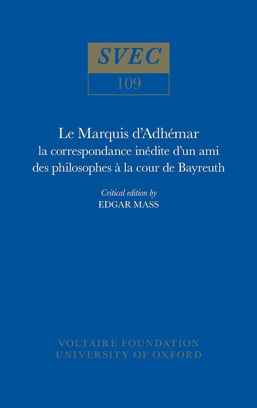 Front cover_Le Marquis d'Adh�mar