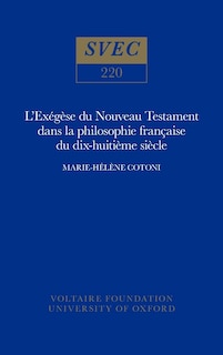 Couverture_L'Ex�g�se du Nouveau Testament dans la philosophie fran�aise du XVIIIe si�cle