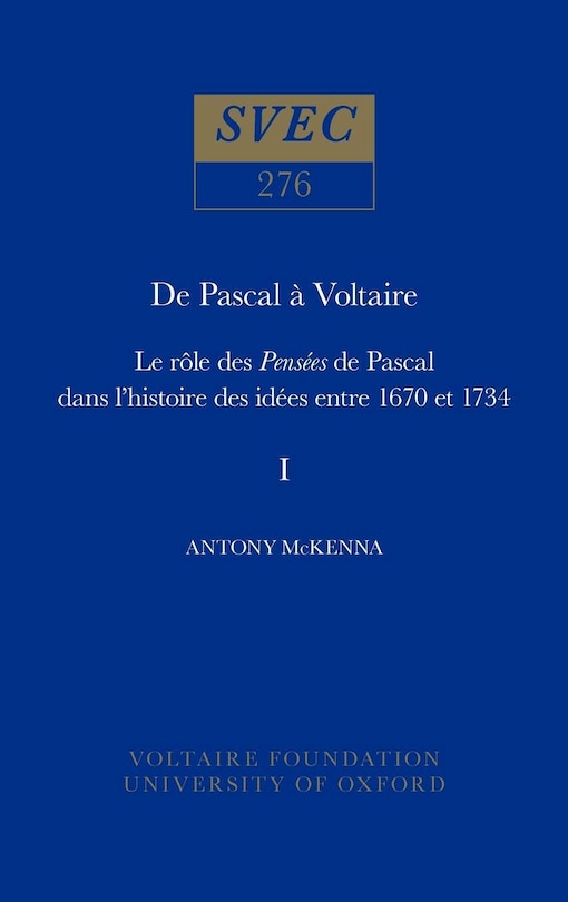 Couverture_De Pascal à Voltaire