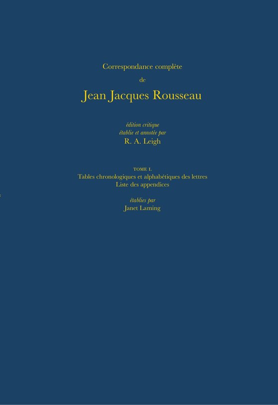 Front cover_Correspondance complète de Rousseau (Complete Correspondence of Rousseau) 50