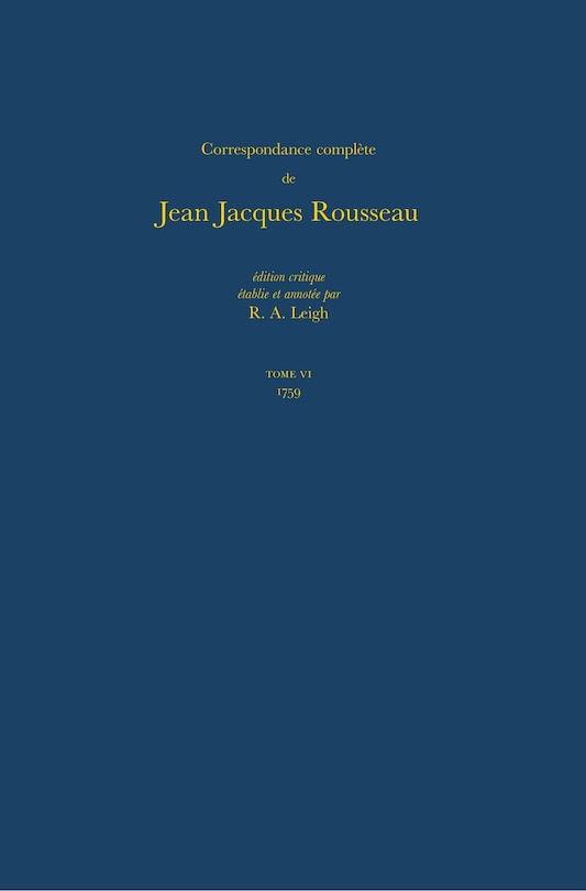Front cover_Correspondance complète de Rousseau (Complete Correspondence of Rousseau) 6