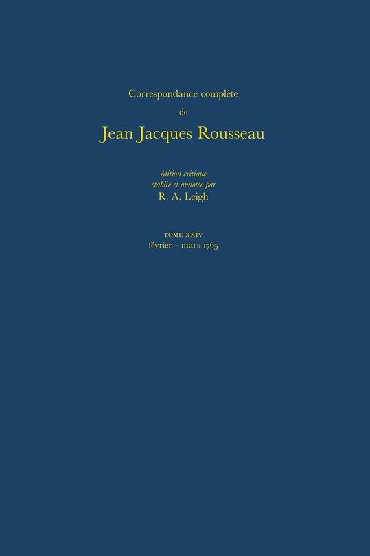 Front cover_Correspondance complète de Rousseau (Complete Correspondence of Rousseau) 24
