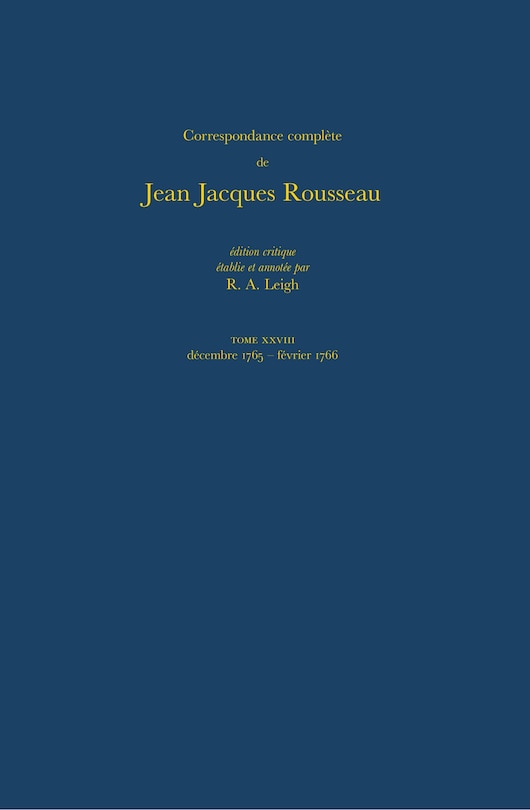 Front cover_Correspondance compl�te de Rousseau (Complete Correspondence of Rousseau) 28