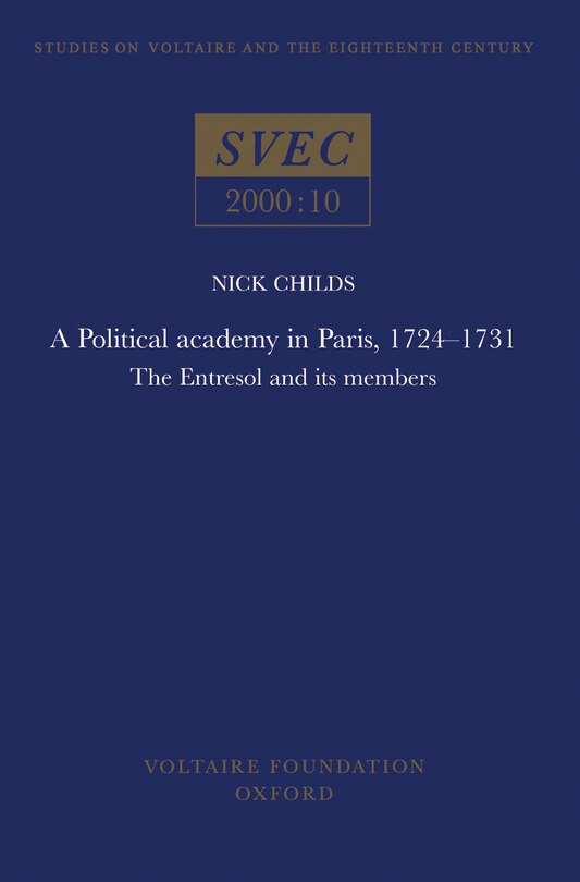 Front cover_Political Academy in Paris, 1724 - 1731