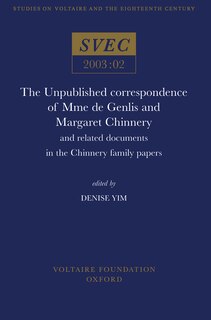 Front cover_The Unpublished correspondence of Mme de Genlis and Margaret Chinnery