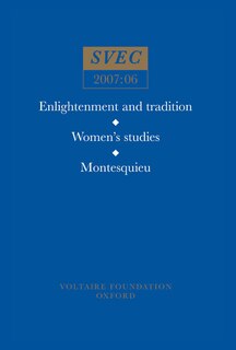 Front cover_Enlightenment and tradition; Women's studies; Montesquieu