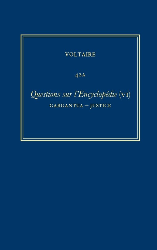 Front cover_Œuvres complètes de Voltaire (Complete Works of Voltaire) 42A