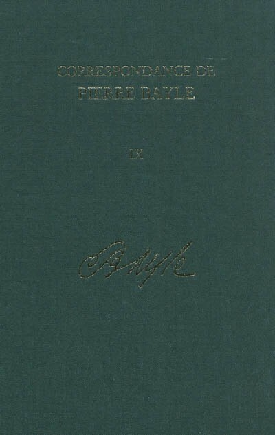 Front cover_Correspondance de Pierre Bayle: Tome neuviaeme