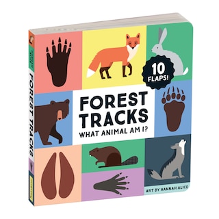 Front cover_Forest Tracks: What Animal Am I? Lift-the-Flap Board Book