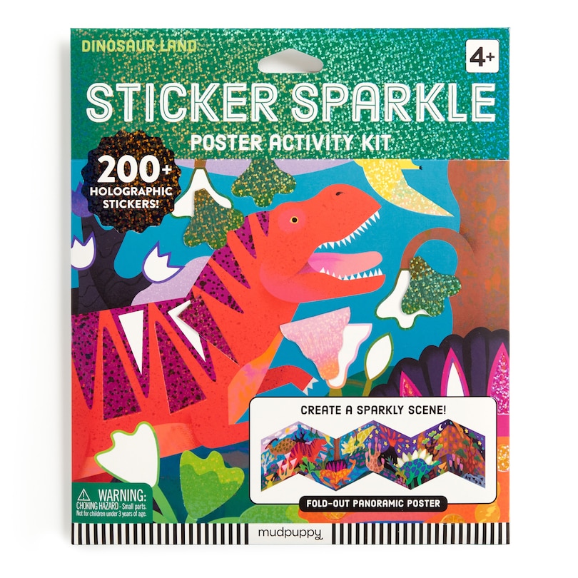 Couverture_Dinosaur Land Sticker Sparkle Poster Activity Kit