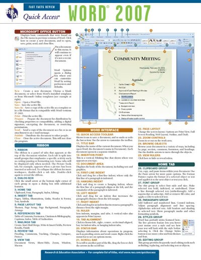 Couverture_Word 2007 - REA's Quick Access Reference Chart
