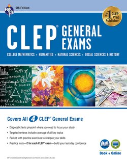 Couverture_Clep(r) General Exams Book + Online, 9th Ed. (Includes College Math, Humanities, Natural Sciences, and Social Sciences & History)