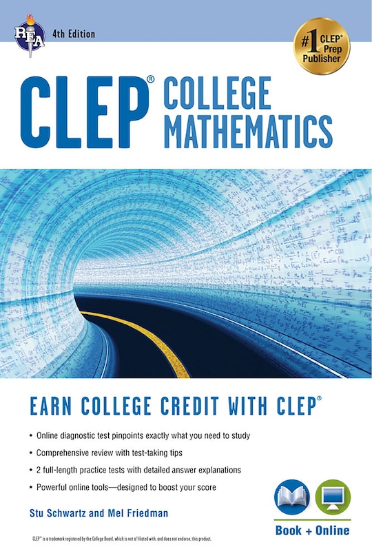 Front cover_Clep(r) College Mathematics, 4th Ed., Book + Online
