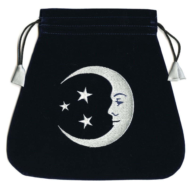 Front cover_Smiling Moon Embroidered Tarot Bag