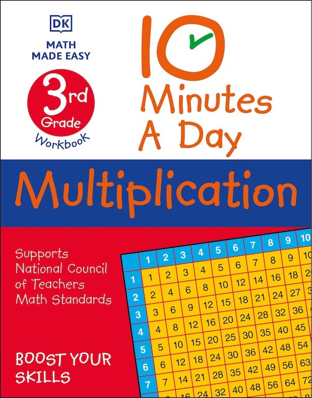 Front cover_10 Minutes A Day Multiplication, 3rd Grade