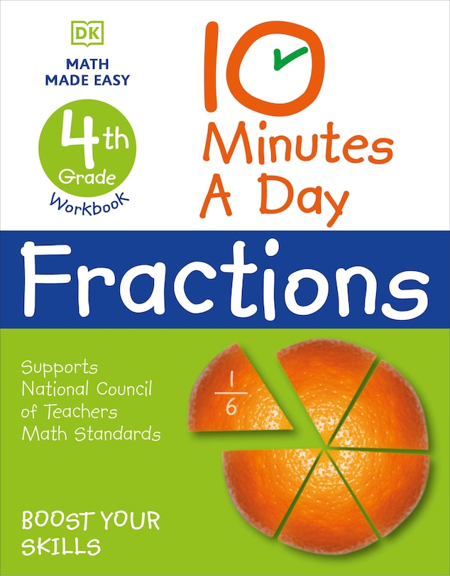 Front cover_10 Minutes A Day Fractions, 4th Grade