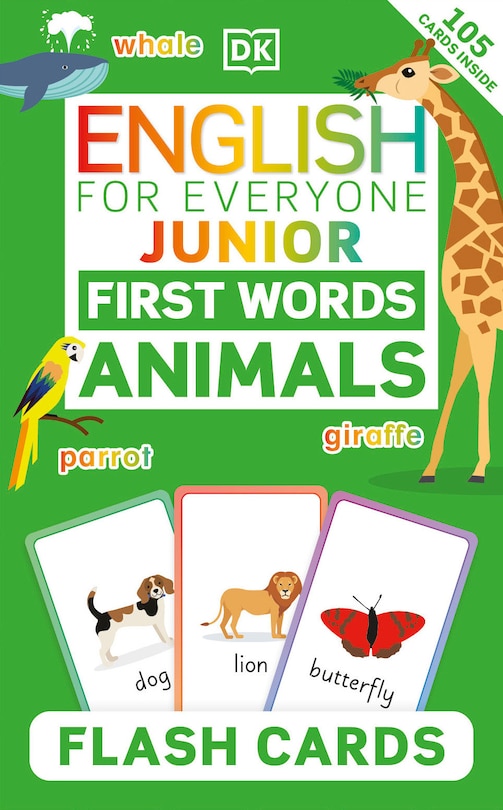 Front cover_English For Everyone Junior First Words Animals Flash Cards