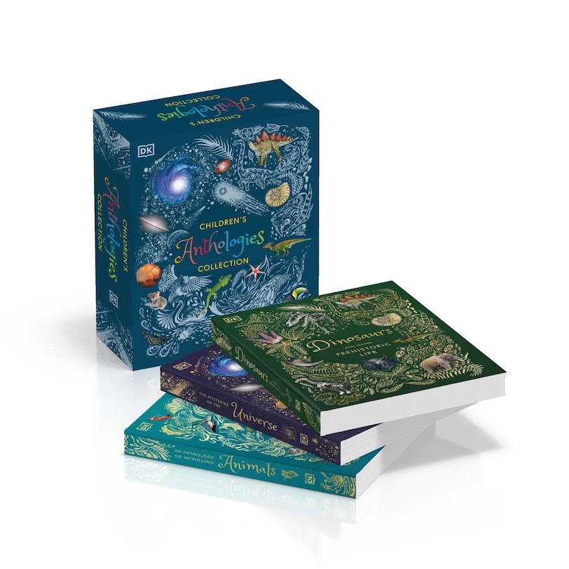 Children's Anthologies Collection: 3-Book Box Set for Kids Ages 6-8, Featuring 300+ Animal, Dinosaur, and Space Topics