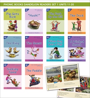 Front cover_Phonic Books Dandelion Readers Set 1 Units 11-20 (Two-letter spellings sh, ch, th, ng, qu, wh, -ed, -ing, le)