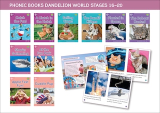 Front cover_Phonic Books Dandelion World Stages 16-20 ('tch' and 've', two-syllable words, suffixes -ed and -ing and 'le')