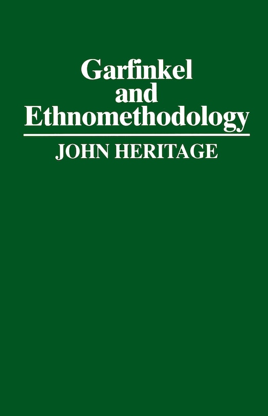 Front cover_Garfinkel and Ethnomethodology
