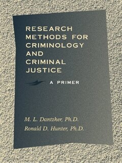 Front cover_Research Methods For Criminology And Criminal Justice