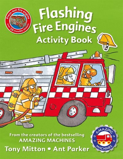 Front cover_Amazing Machines Flashing Fire Engines Sticker Activity Book