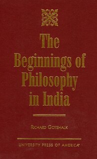 Front cover_The Beginnings Of Philosophy In India