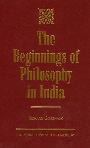 Front cover_The Beginnings Of Philosophy In India