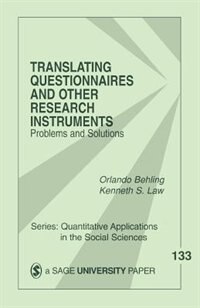 Front cover_Translating Questionnaires And Other Research Instruments