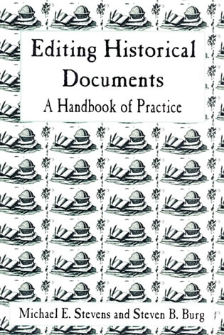 Couverture_Editing Historical Documents