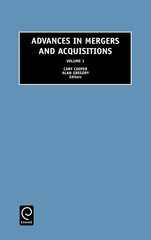 Front cover_Advances in Mergers and Acquisitions