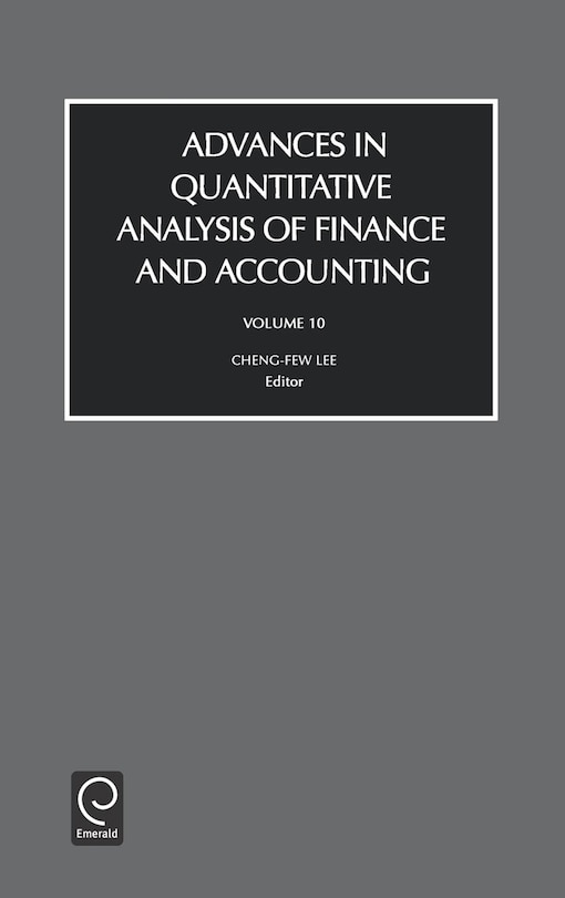 Couverture_Advances In Quantitive Analysis Of Finance And Accounting