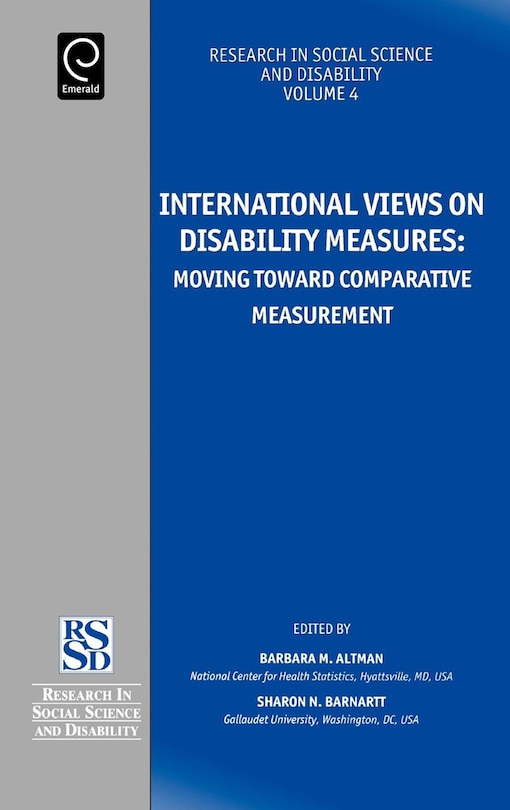Front cover_International Views On Disability Measures