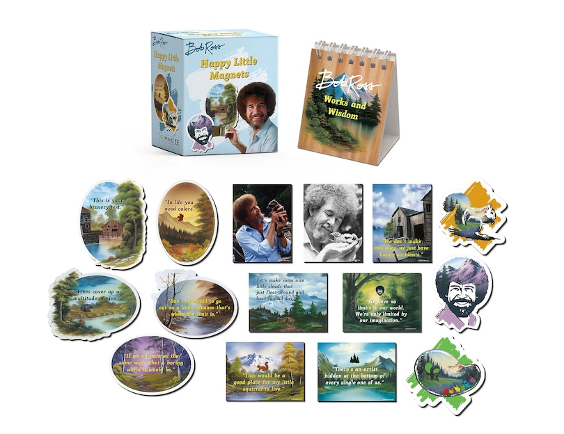 Front cover_Bob Ross: Happy Little Magnets