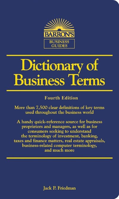 Front cover_Dictionary Of Business Terms
