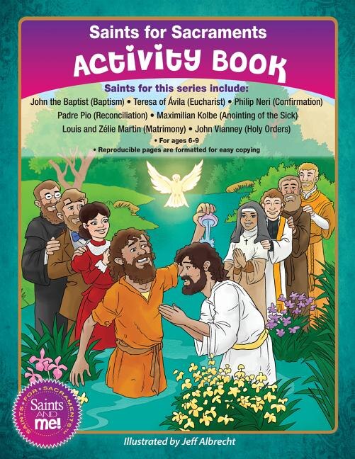 Front cover_Saints for Sacraments Activity Book