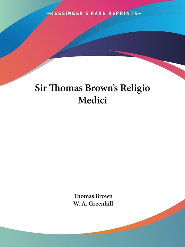 Front cover_Sir Thomas Brown's Religio Medici