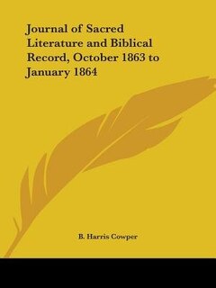 Front cover_Journal of Sacred Literature and Biblical Record, October 1863 to January 1864