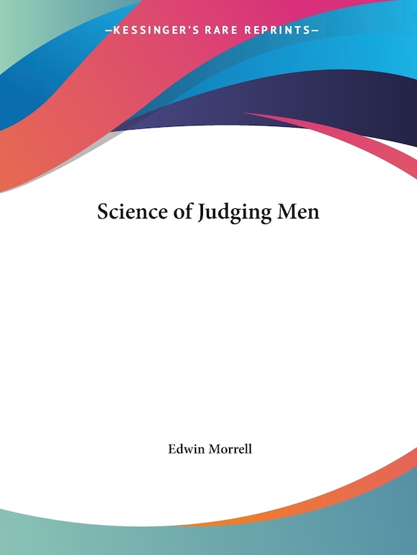 Front cover_Science of Judging Men